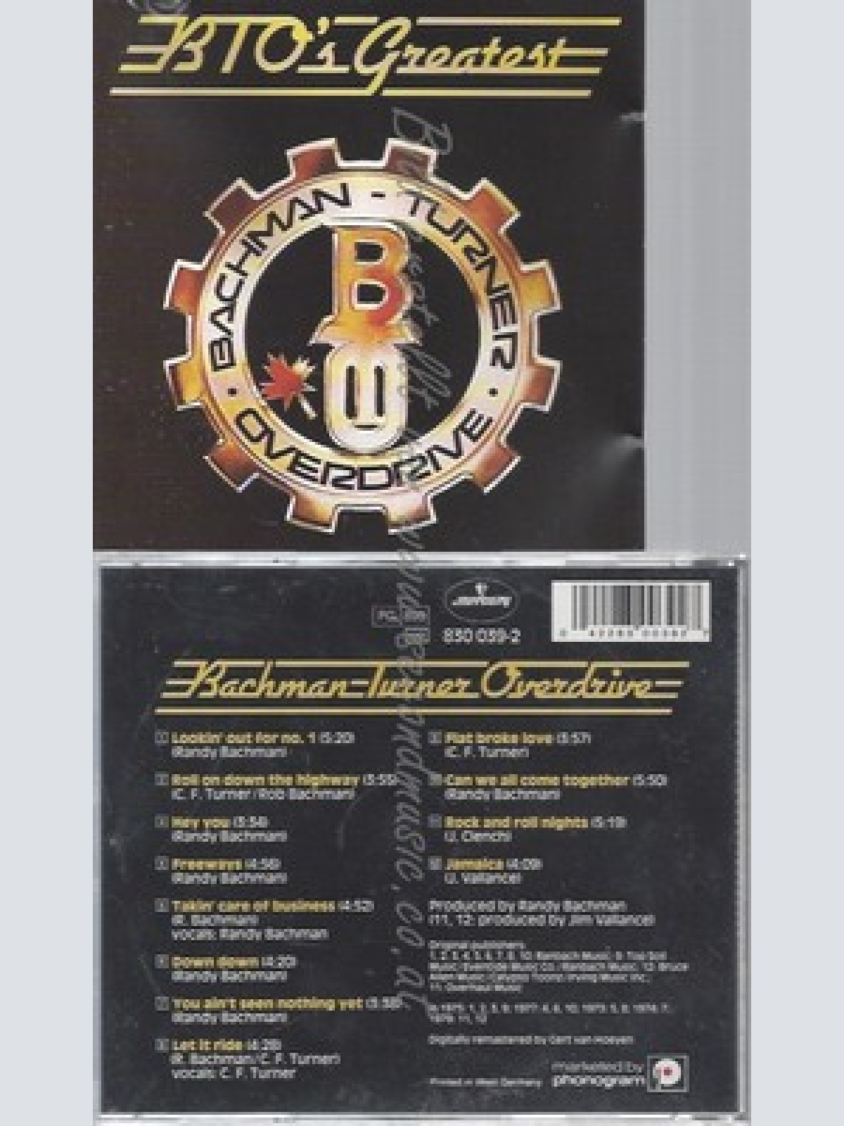 CD--BACHMAN TURNER OVERDRIVE--BTO'S GREATEST