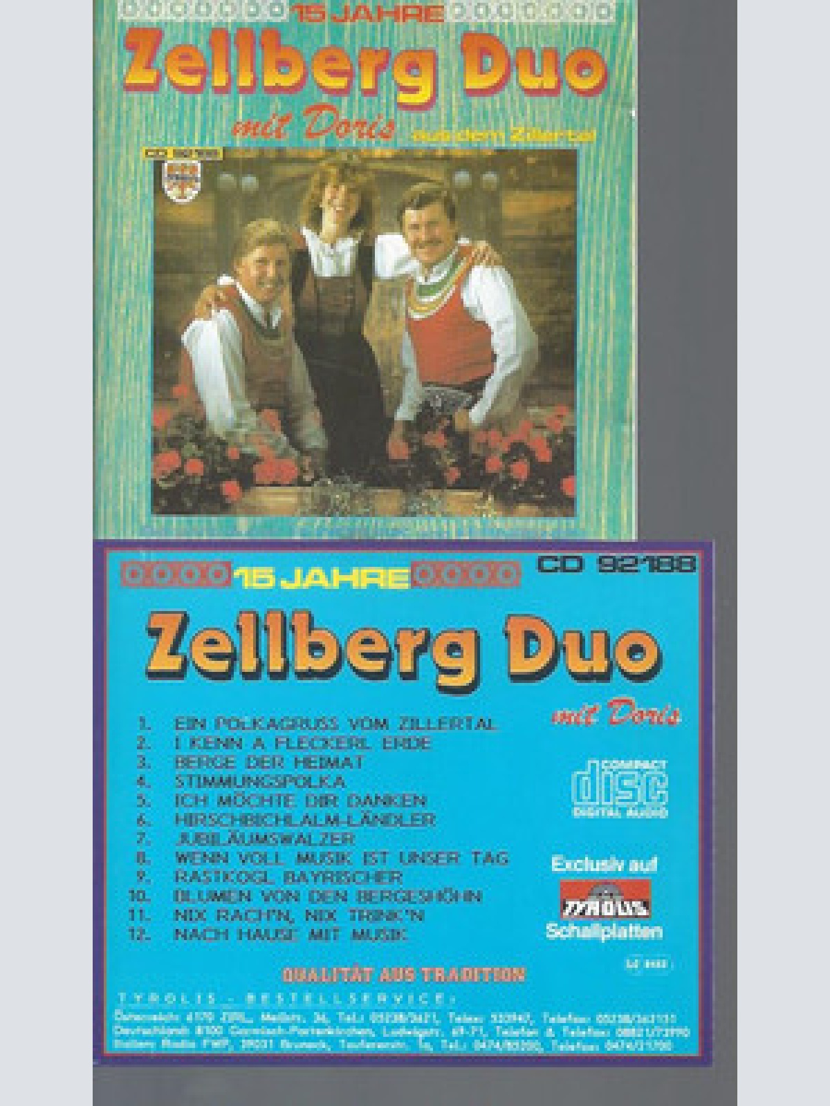 CD- ZELLBERG DUO MIT DORIS  15 JAHRE