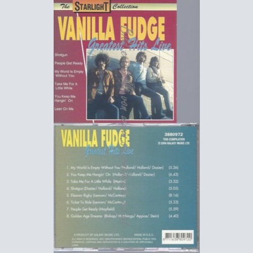 CD--VANILLA FUDGE--GREATEST HITS LIVE