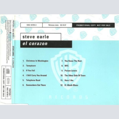 CD, Album, Promo Steve Earle - El Corazón