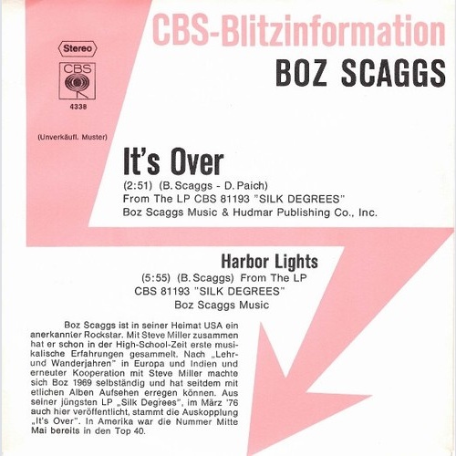 7", Single, Promo Boz Scaggs - It's Over