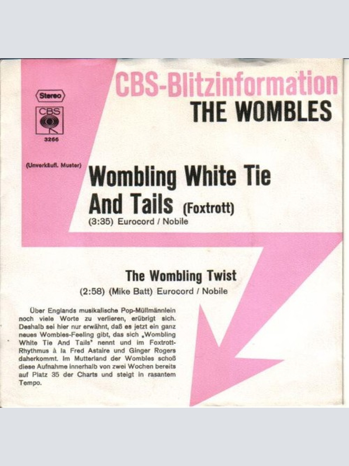 7", Single, Promo The Wombles - Wombling White Tie And Tails (Foxtrott)
