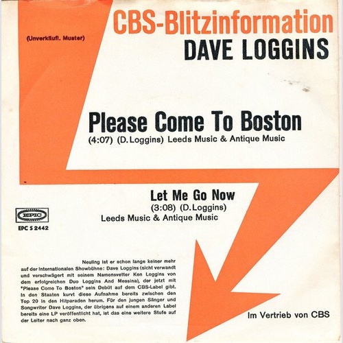 7", Single, Promo Dave Loggins - Please Come To Boston