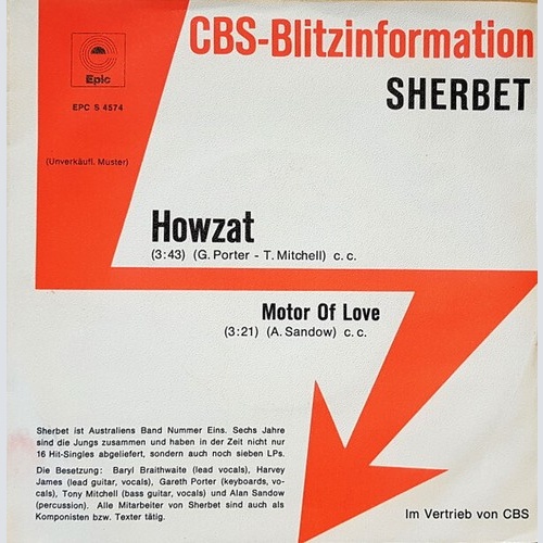 7", Single, Promo Sherbet - Howzat