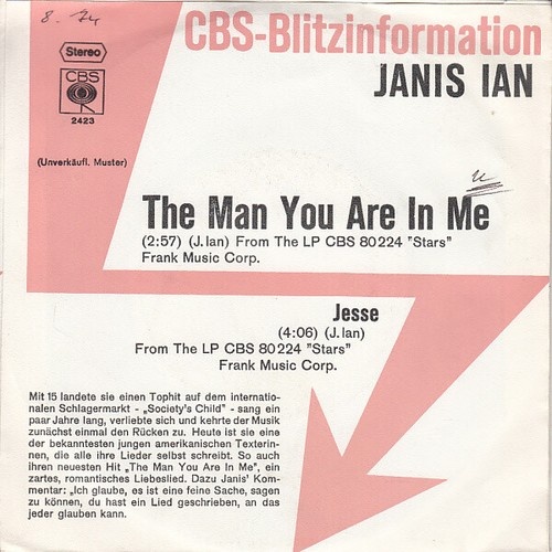 7", Single, Promo Janis Ian - The Man You Are In Me