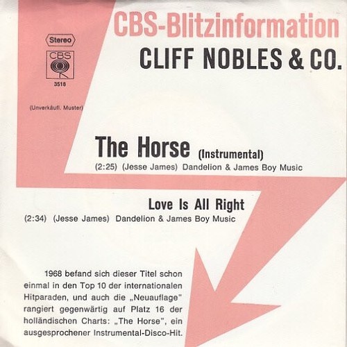 7", Single, Promo Cliff Nobles & Co - The Horse