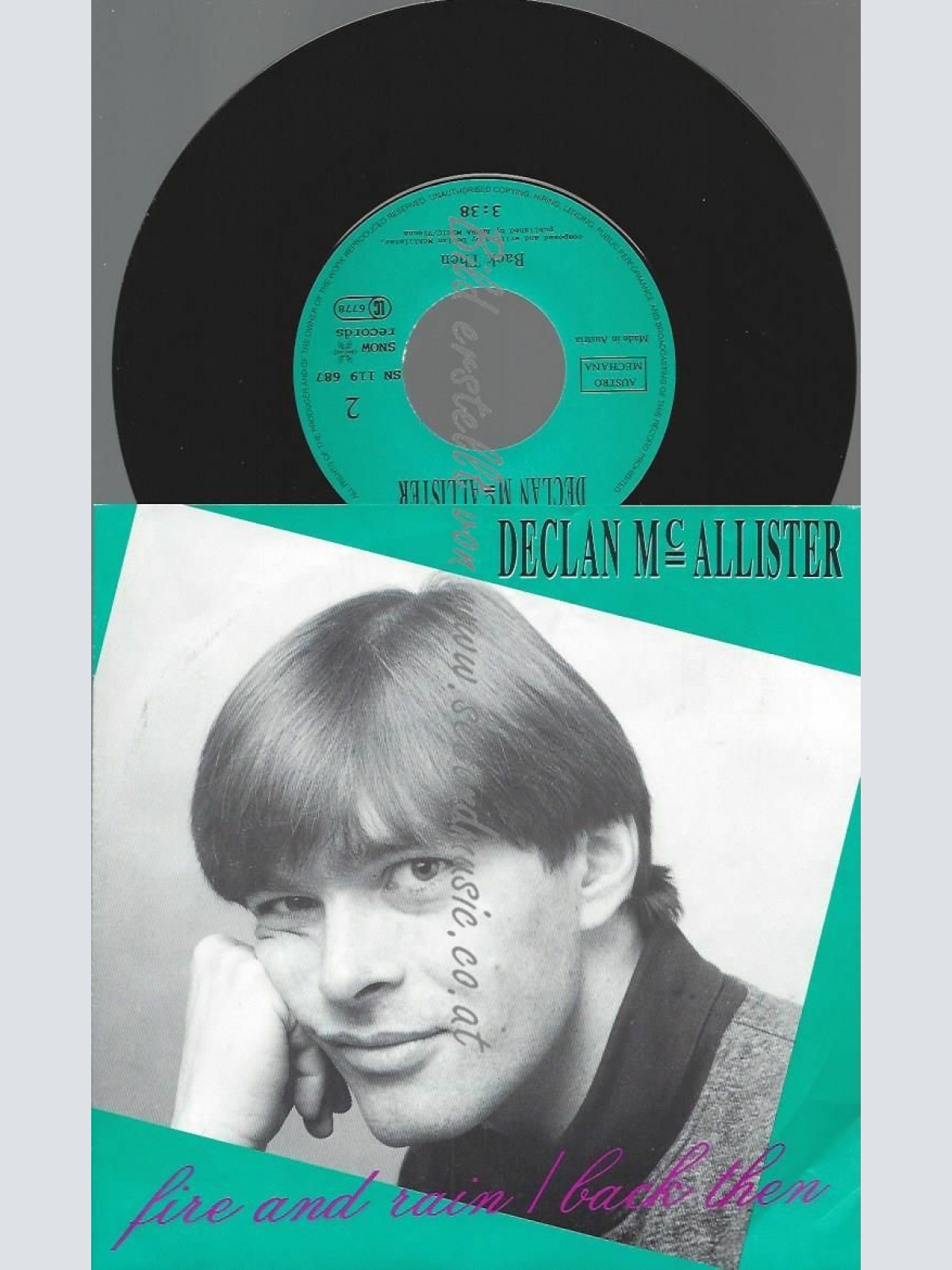 7" DECLAN MC ALLISTER FIRE AND RAIN  // NM