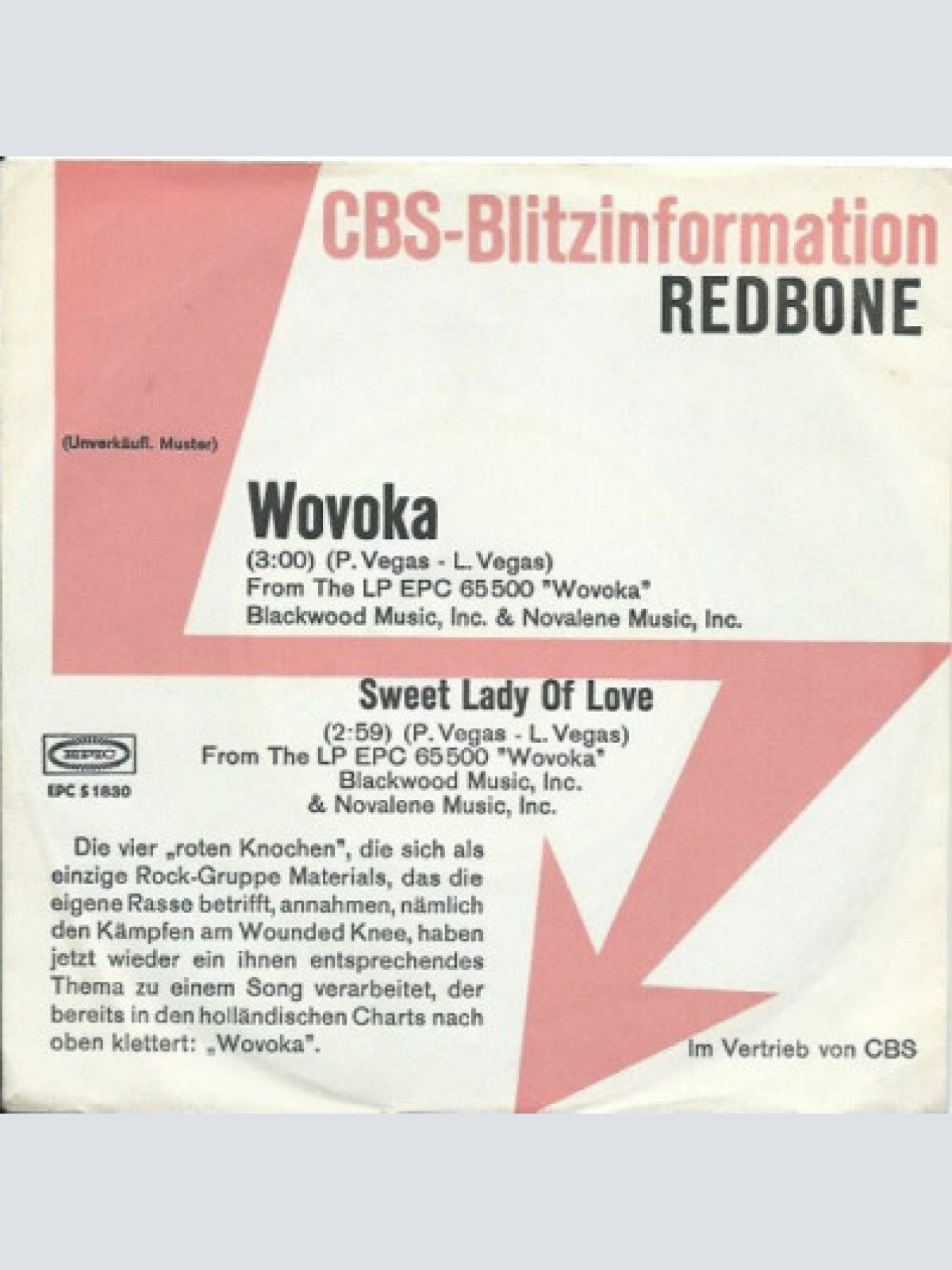 7", Single, Promo Redbone - Wovoka