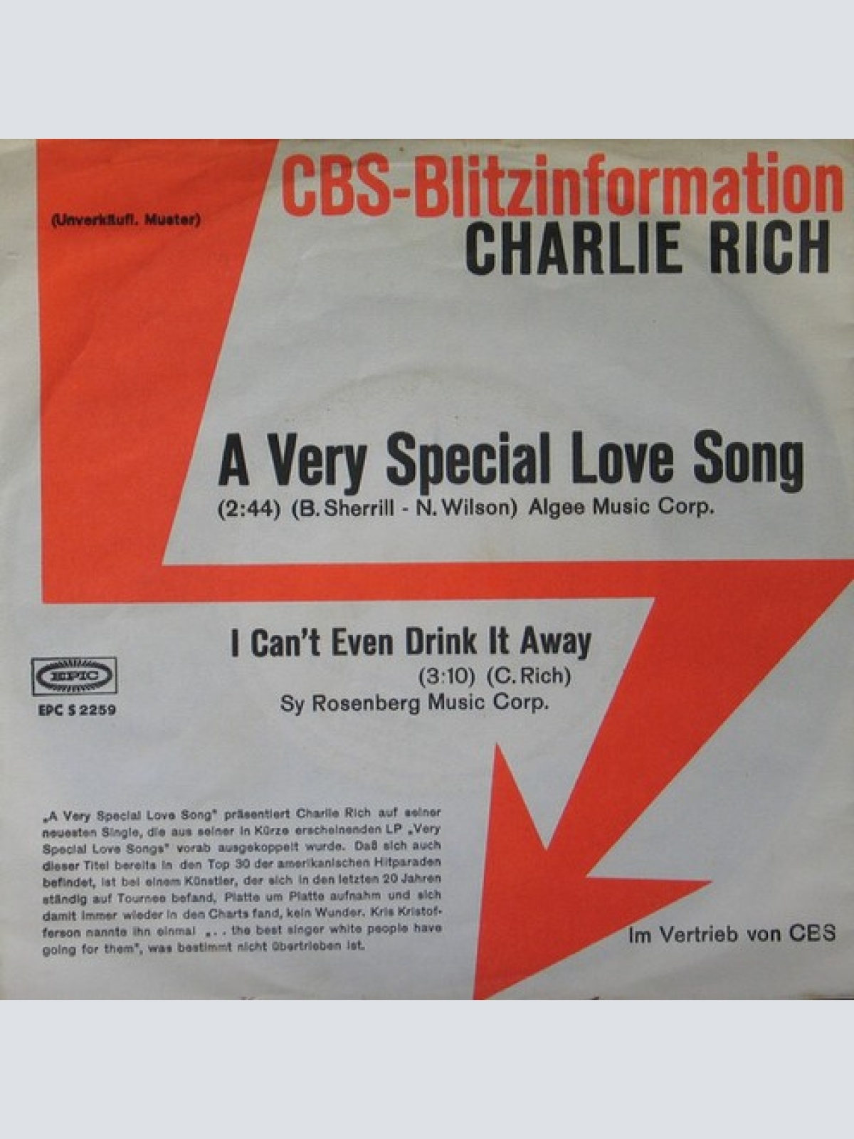 7", Single, Promo Charlie Rich - A Very Special Love Song
