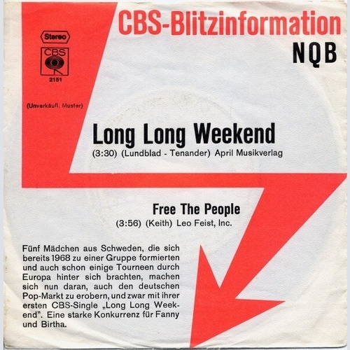 7", Single, Promo NQB - Long Long Weekend