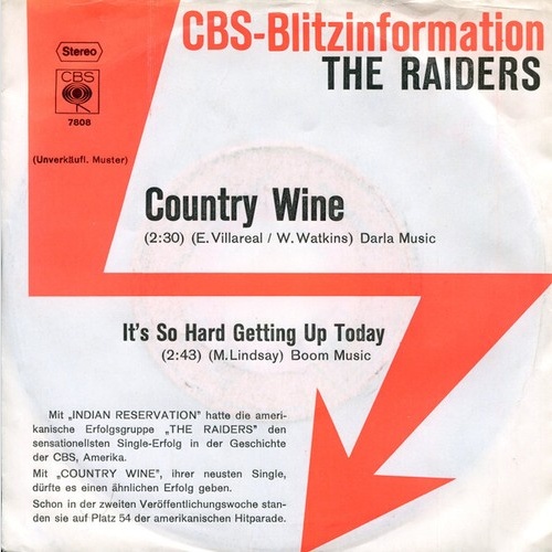 7", Single, Promo The Raiders* - Country Wine
