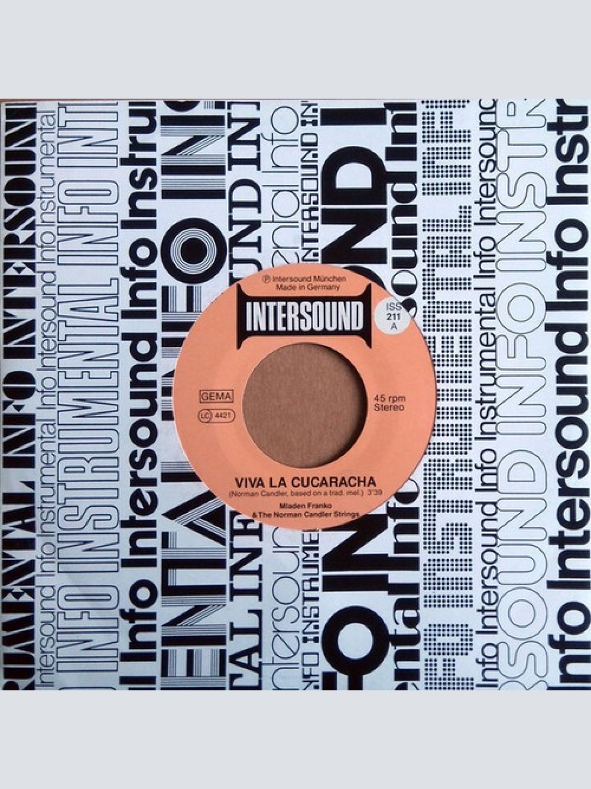 7" Mladen Franko & The Norman Candler Strings - Viva La Cucaracha / Tiritomba