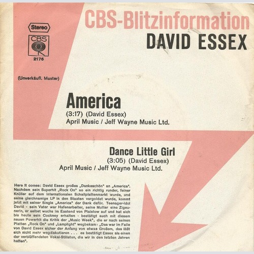 7", Single, Promo David Essex - America