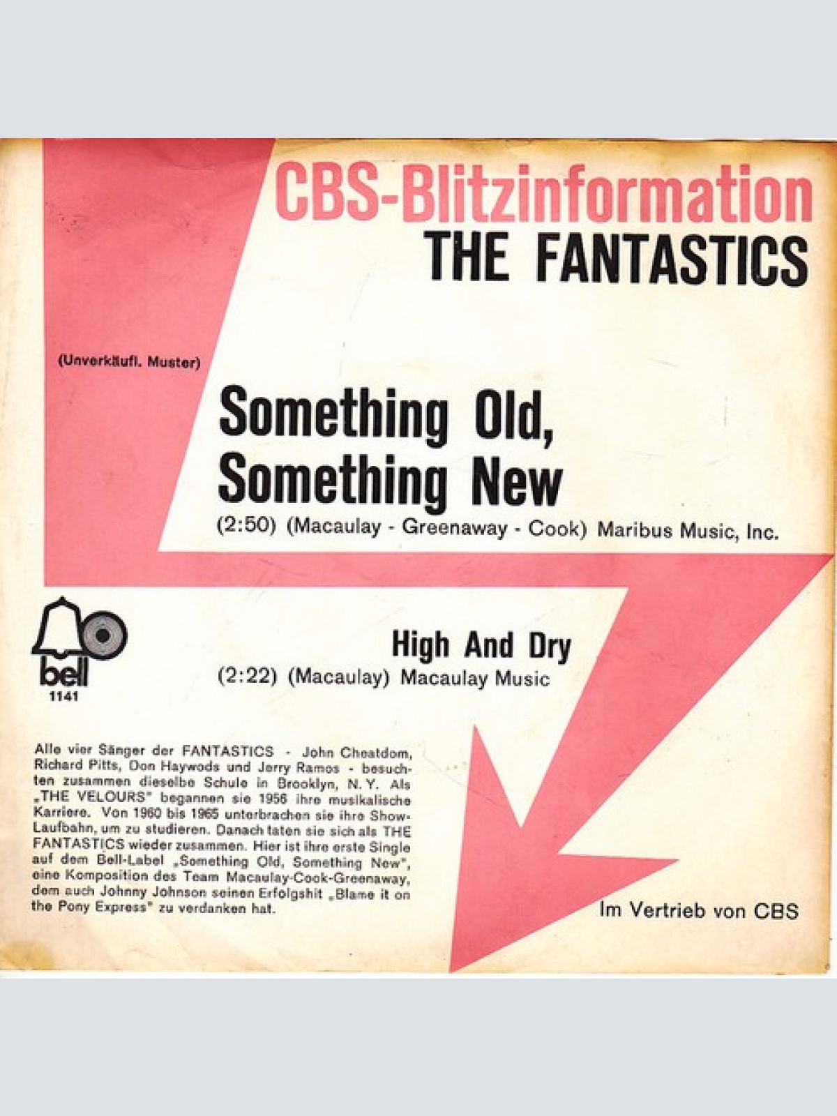 7", Single, Promo The Fantastics - Something Old, Something New / High And Dry
