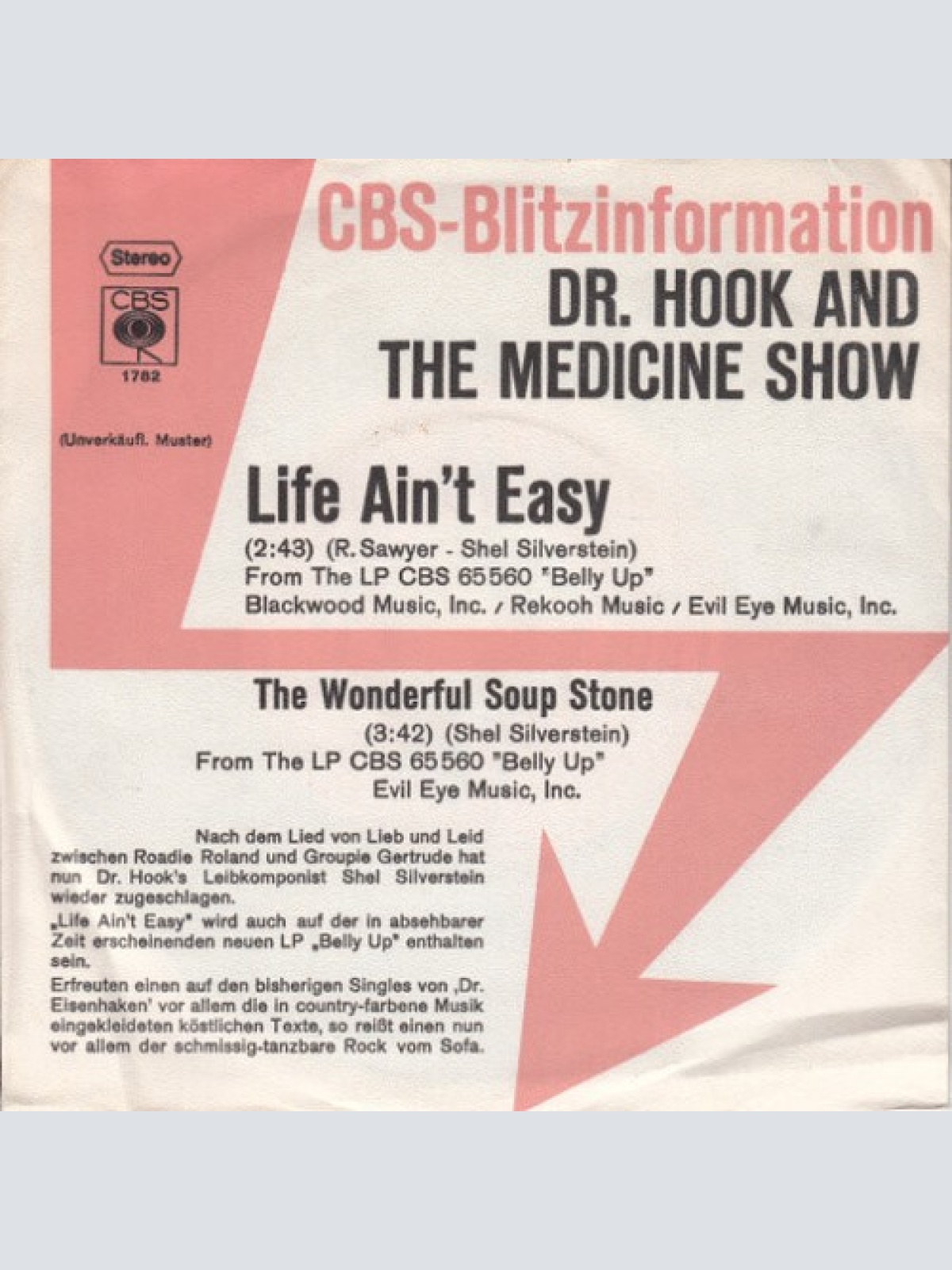 7", Single, Promo Dr. Hook & The Medicine Show - Life Ain't Easy