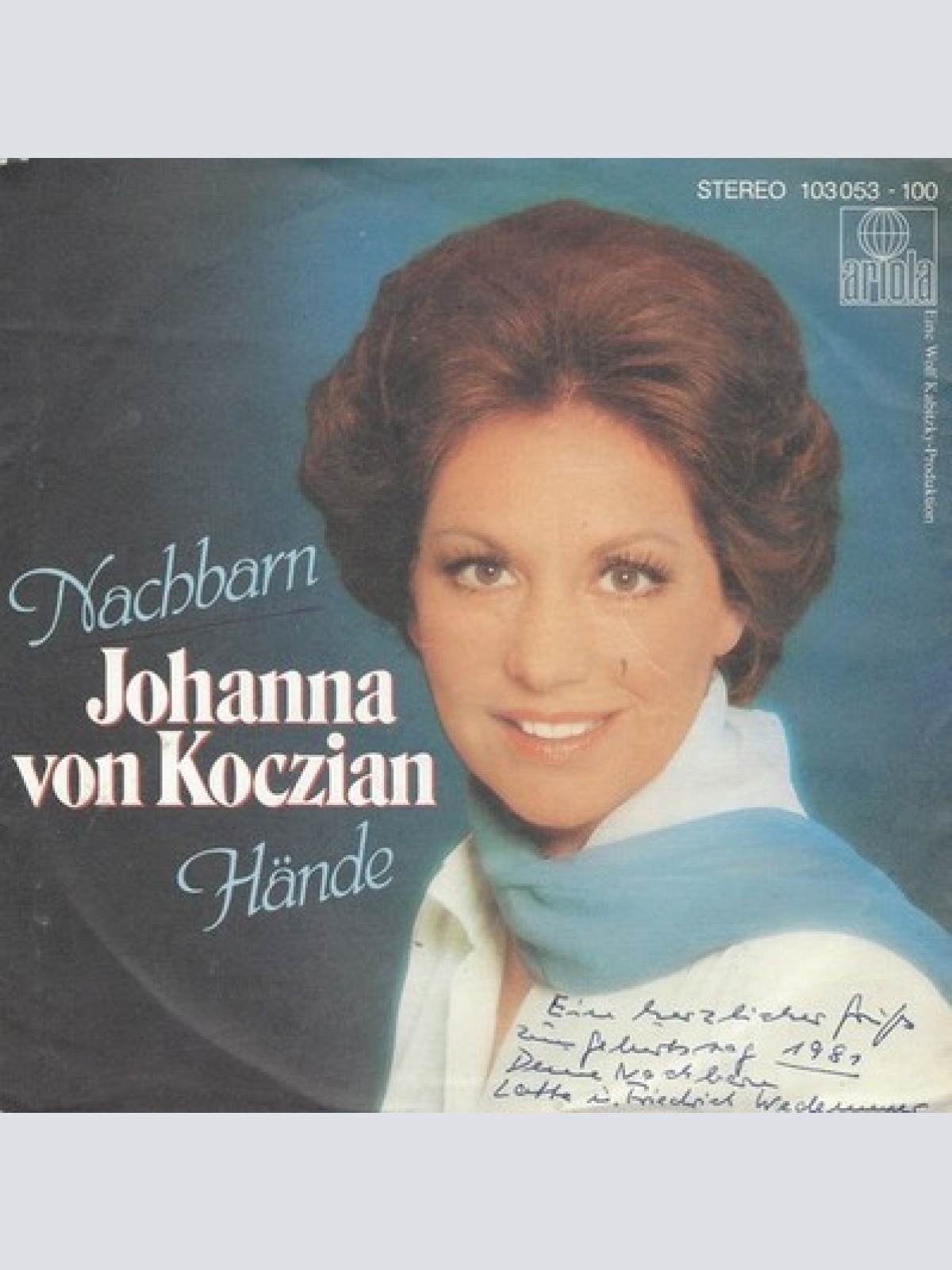 7", Single Johanna Von Koczian - Nachbarn
