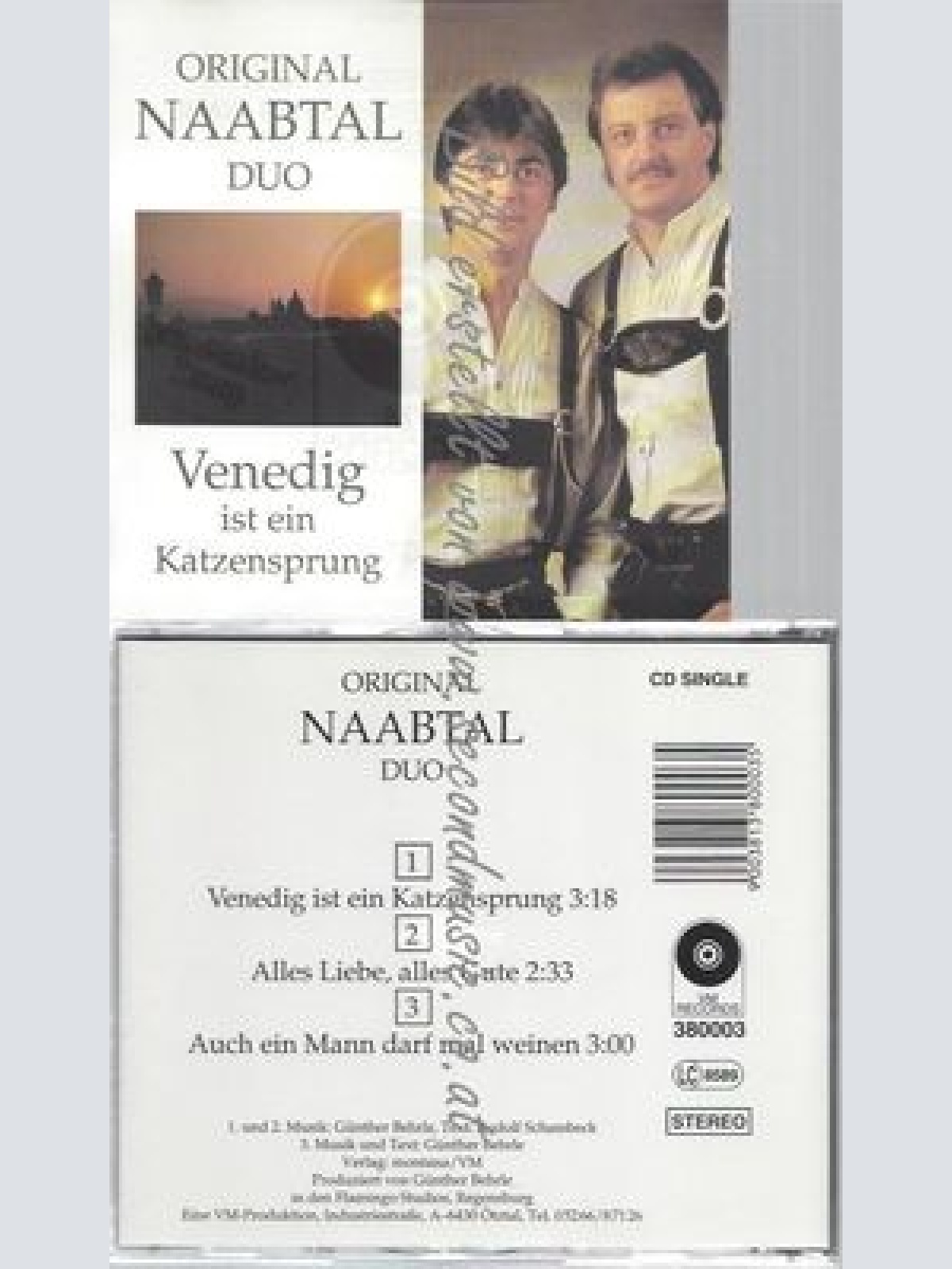 CD--ORIGINAL NAABTAL DUO--VENEDIG IST EIN KATZENSPRUNG --