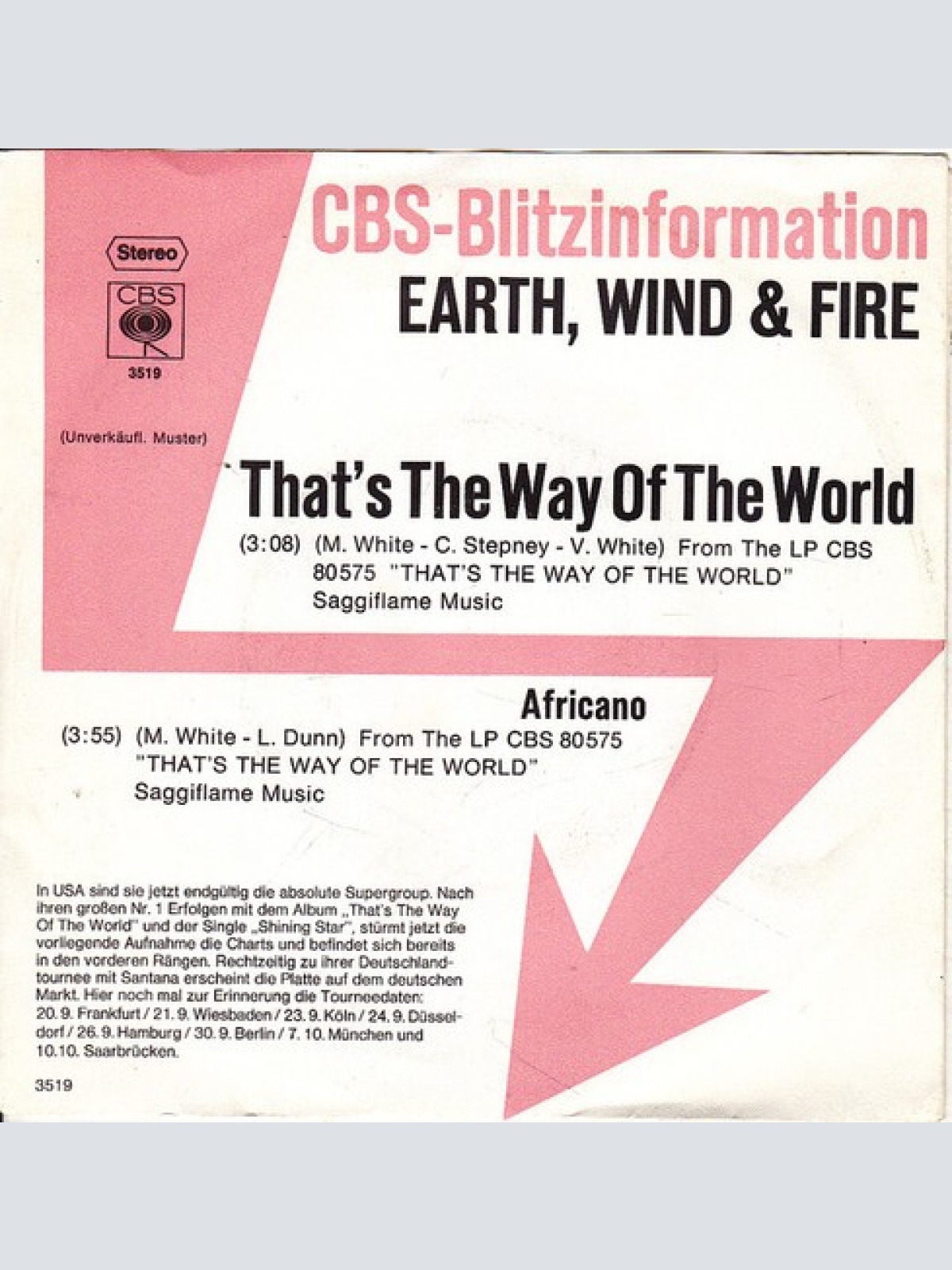 7", Single, Promo Earth, Wind & Fire - That's The Way Of The World