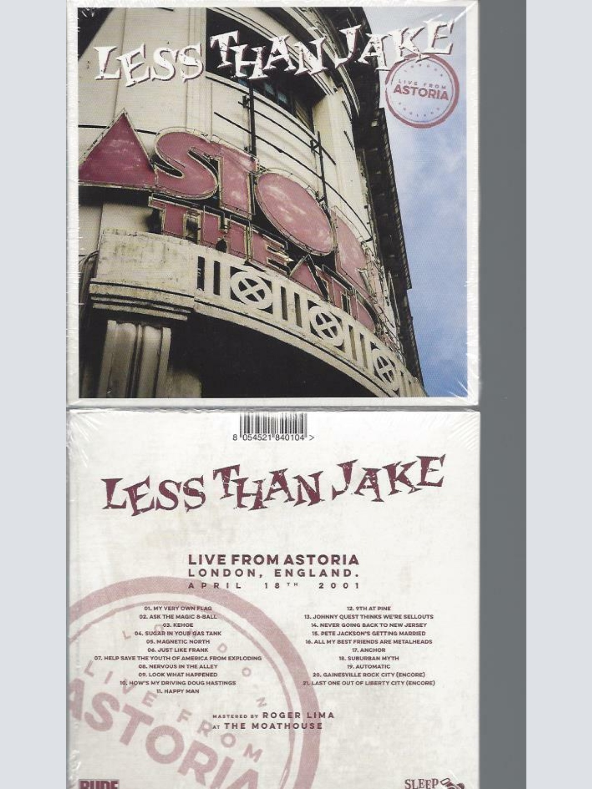 CD--   Less Than Jake  Live From Astoria London, England