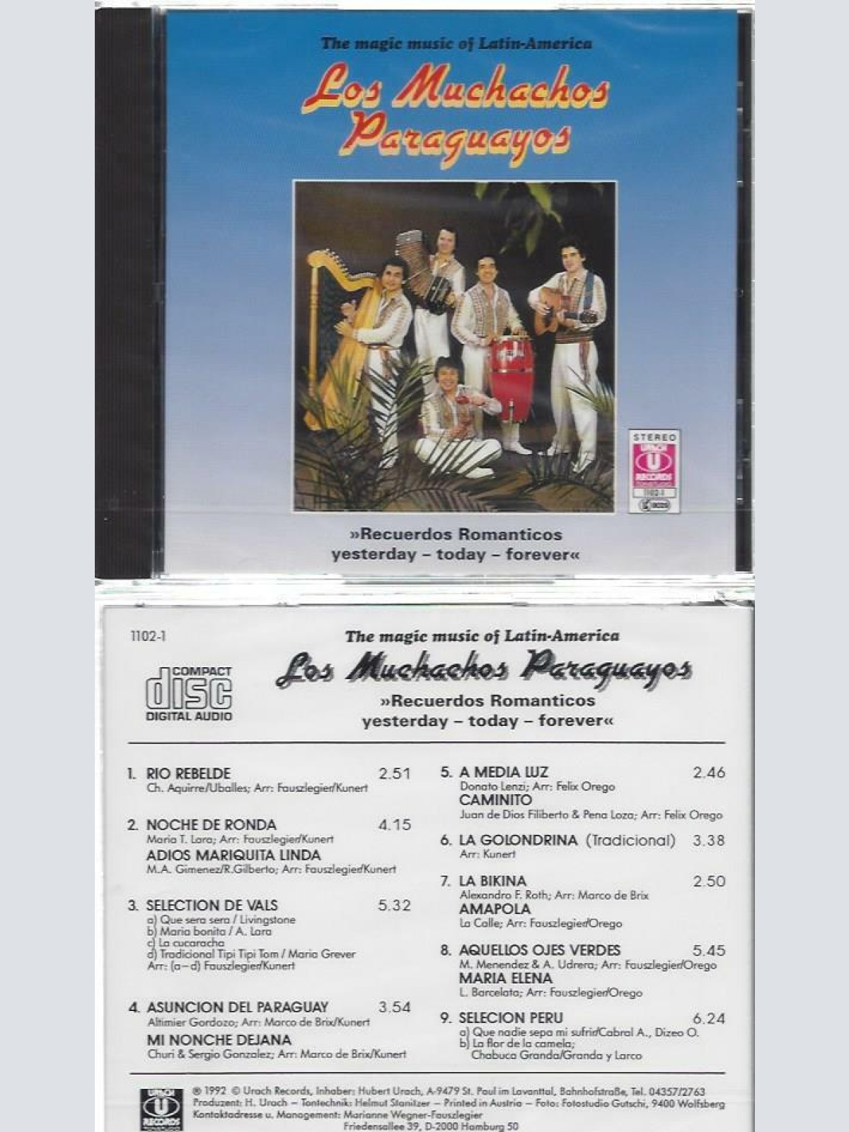 CD--Los Muchachos Paraguayos -- Recuerdos  Romanticas