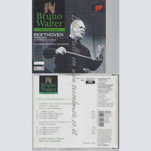 CD-Sinfonien 3 Eroica & 81995 von Bruno. Walter -Columbia Symphony Orchestra