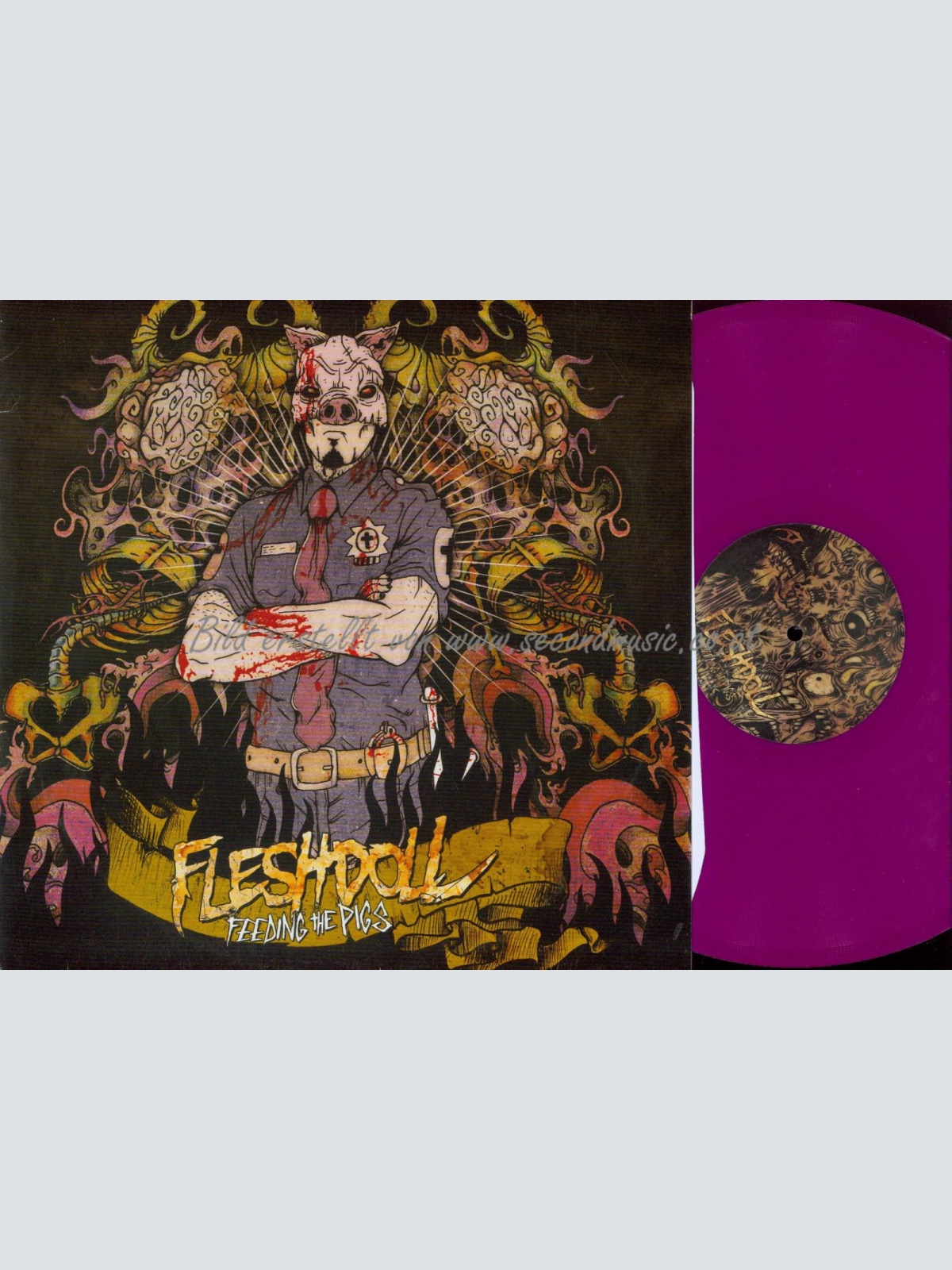 LP--  Fleshdoll – Feeding The Pigs // PINK VINYL
