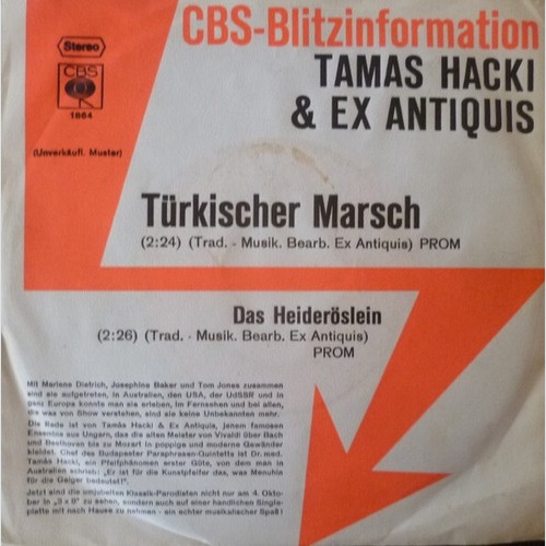 7", Single, Promo Tamas Hacki* & Ex Antiquis* - Türkischer Marsch