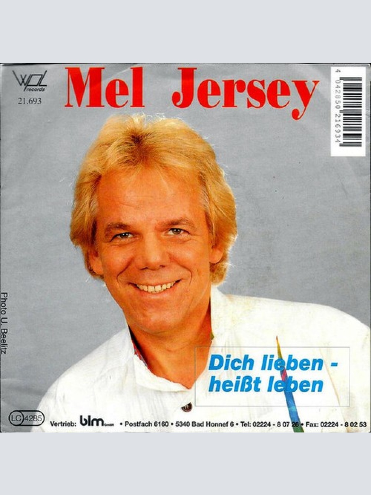 7", Single Mel Jersey - Dich Lieben - Heißt Leben