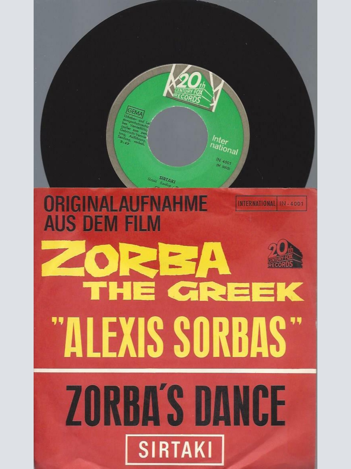 7"   Filmorchester Mikis Theodorakis  – Zorba's Dance / Sirtaki