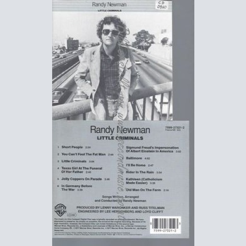 CD--RANDY NEWMAN--LITTLE CRIMINALS