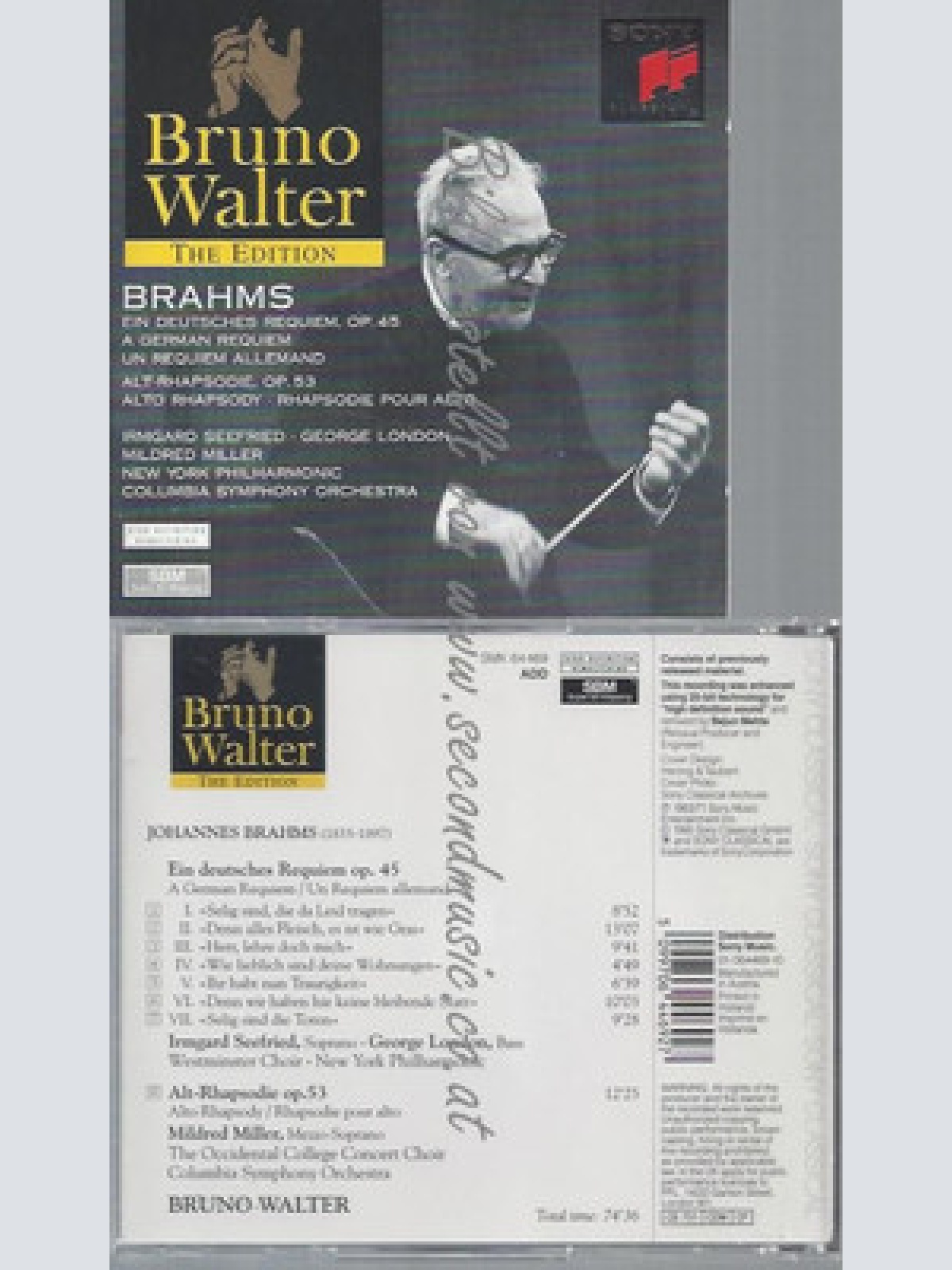 CD-Deutsches Requiem/Alt-Rhapsod.1995 von Walter,Bruno . und Coso