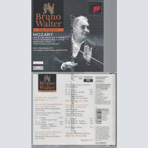 CD-Violinkonzert 3+4/+1995 von Walter,Bruno  und Coso