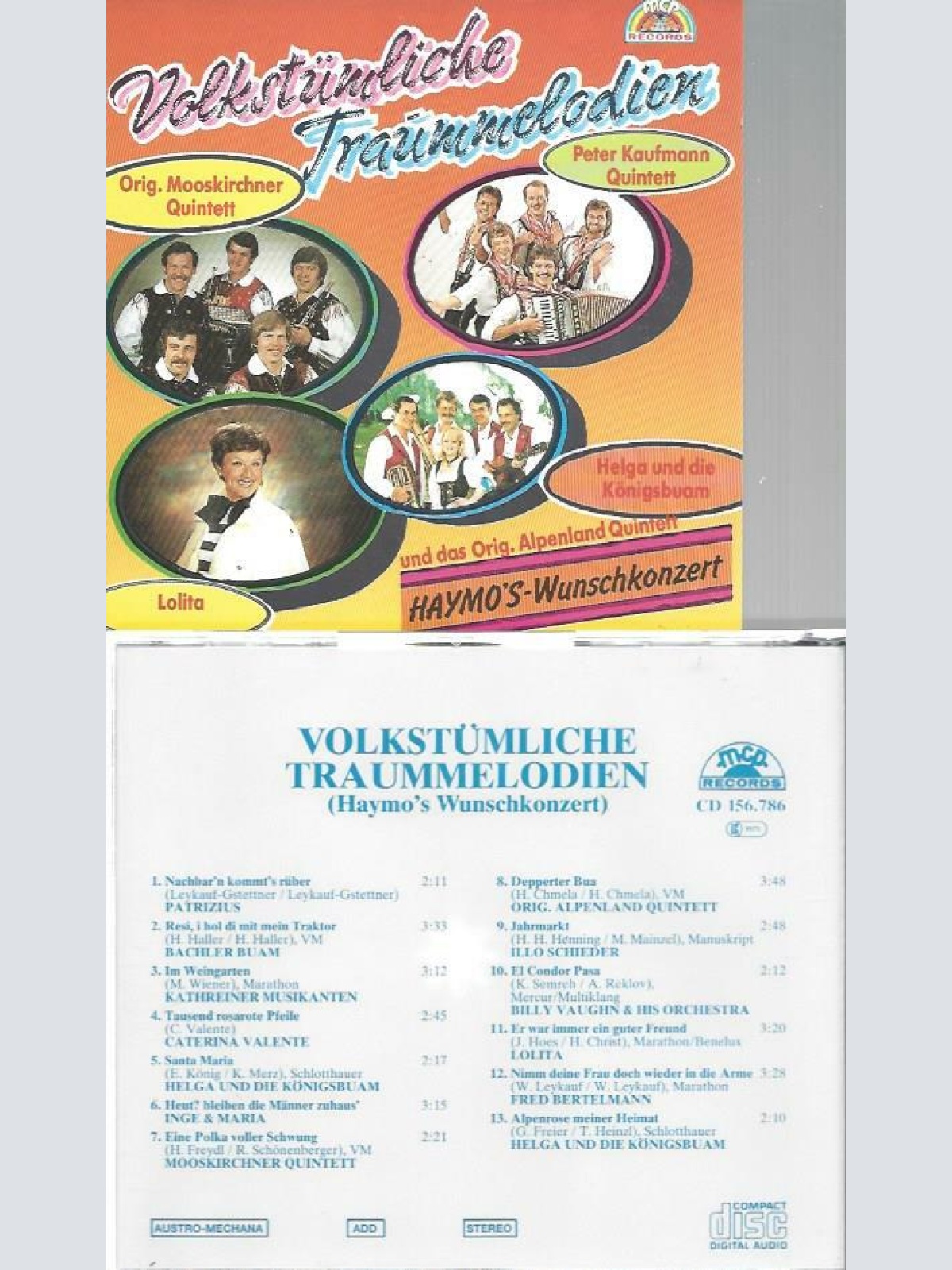 CD--Volkstümliche Traummelodien--Mooskirchner-Alpenland Quintett