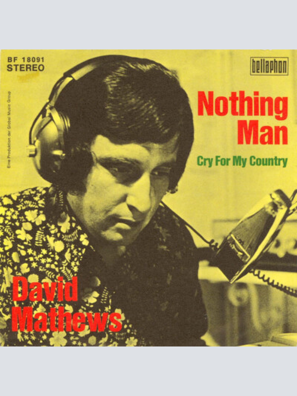 7", Single David Matthews (6) - Nothing Man / Cry For My Country