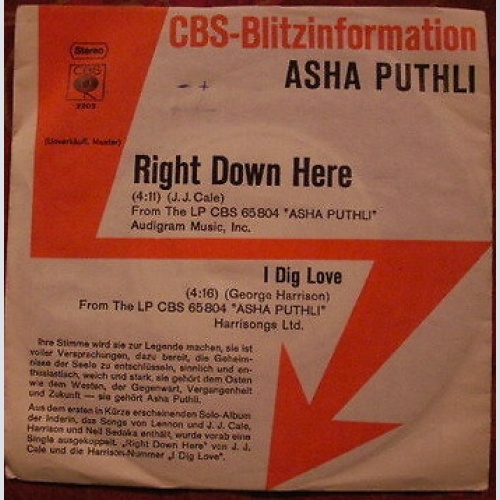 7", Single, Promo Asha Puthli - Right Down Here
