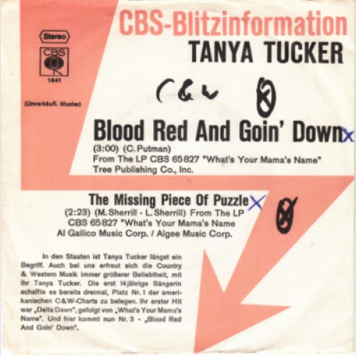 7", Single, Promo Tanya Tucker - Blood Red And Goin' Down
