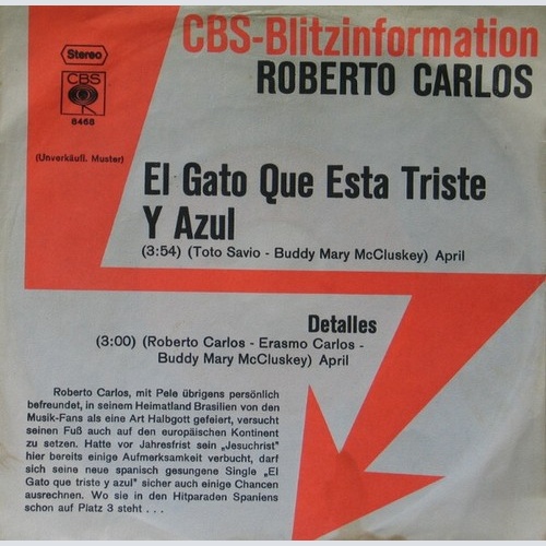 7", Single, Promo Roberto Carlos - El Gato Que Esta Triste Y Azul