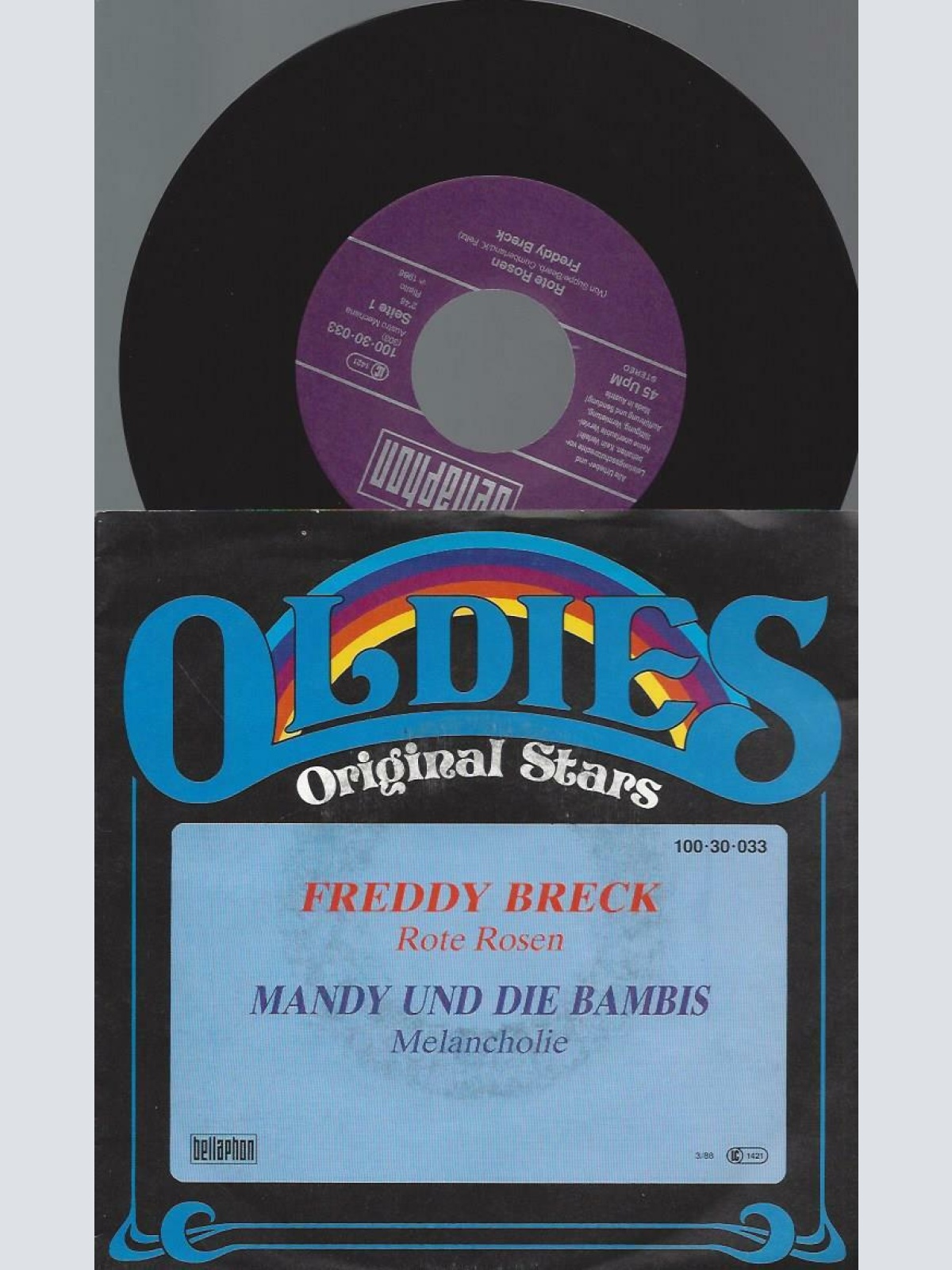 7"   Freddy Breck / Mandy Und Die Bambis  Rote Rosen / Melancholie