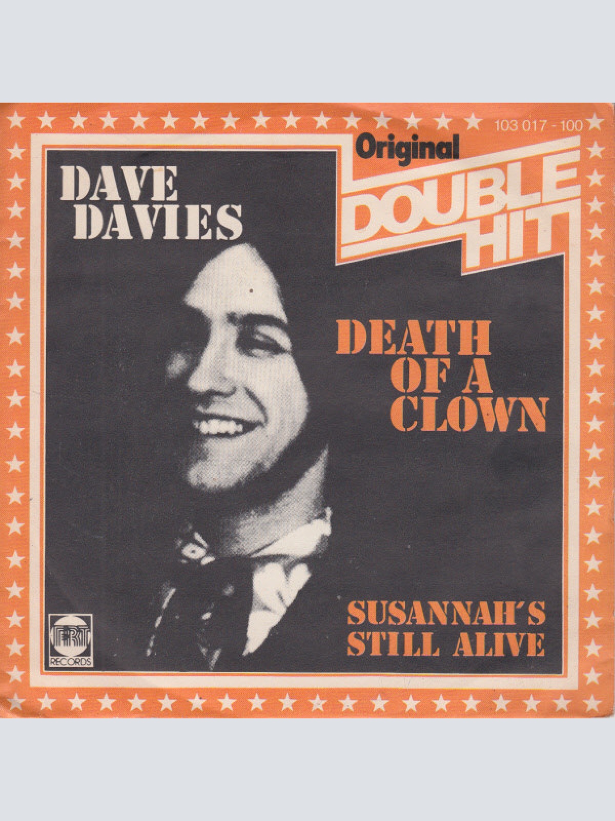 7", Single, RE Dave Davies - Death Of A Clown / Susannah's Still Alive