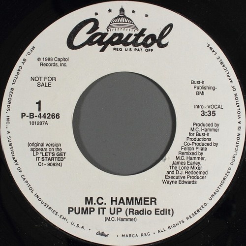 7", Promo, Styrene M.C. Hammer* - Pump It Up
