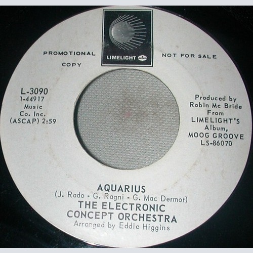 7", Promo Electronic Concept Orchestra - Aquarius / Grazing In The Grass