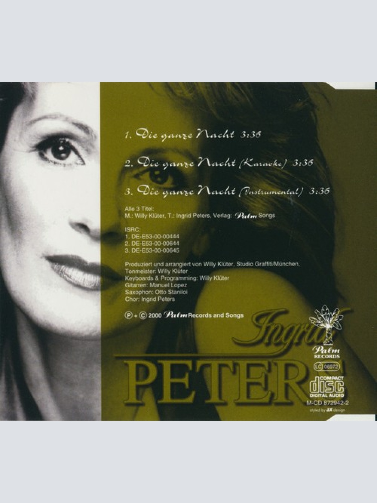 CD, Maxi Ingrid Peters - Die Ganze Nacht