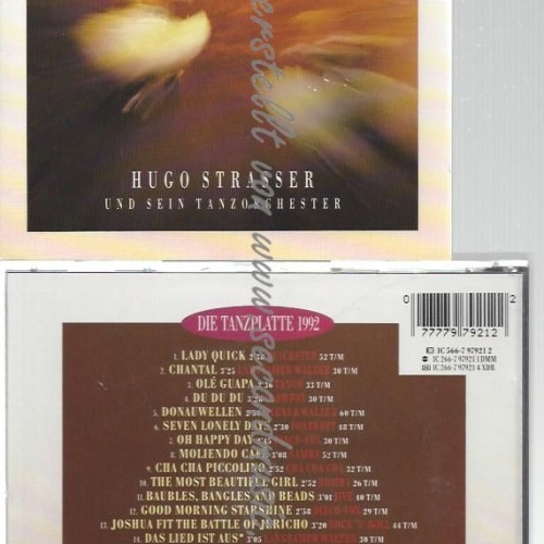 CD--HUGO STRASSER UND SEIN TANZORCHESTER--1992    DIE TANZPLATTE  | CD