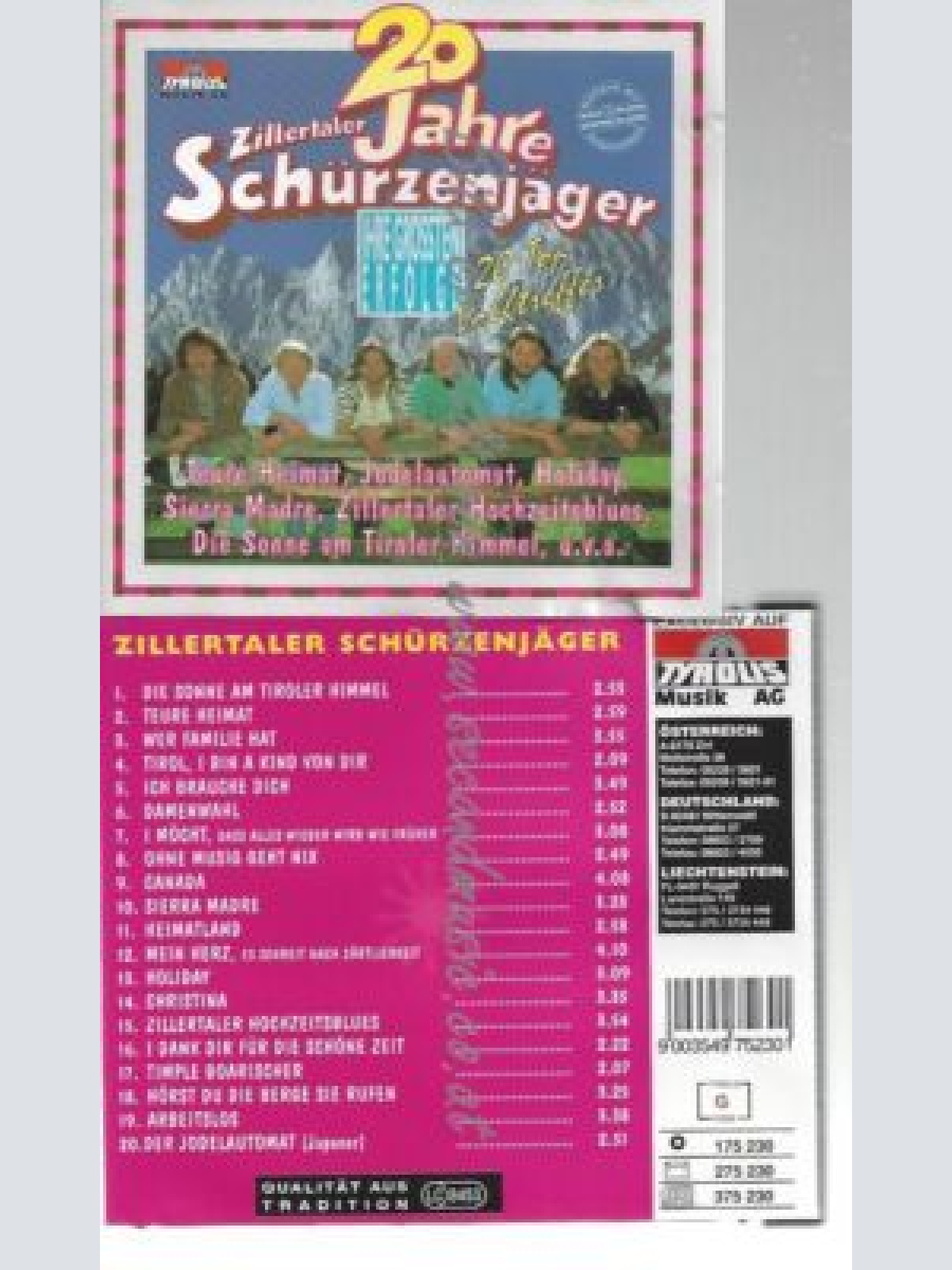 CD--IHRE GRÖSSTEN ERFOLGE    / SCHÜRZENJÄGER--     20JAHRE