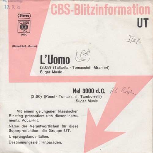 7", Single, Promo UT (2) - L'Uomo / Nel 3000 D.C.