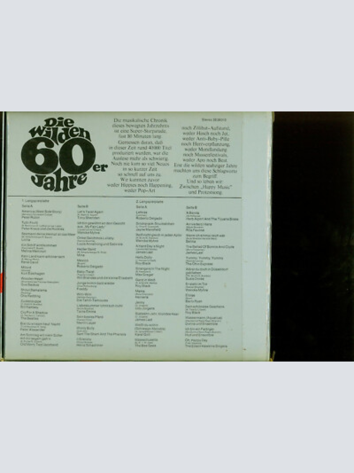 2LP Box- Die Wilden 60er Jahre / Beatles /  Freddy //  Roy Black