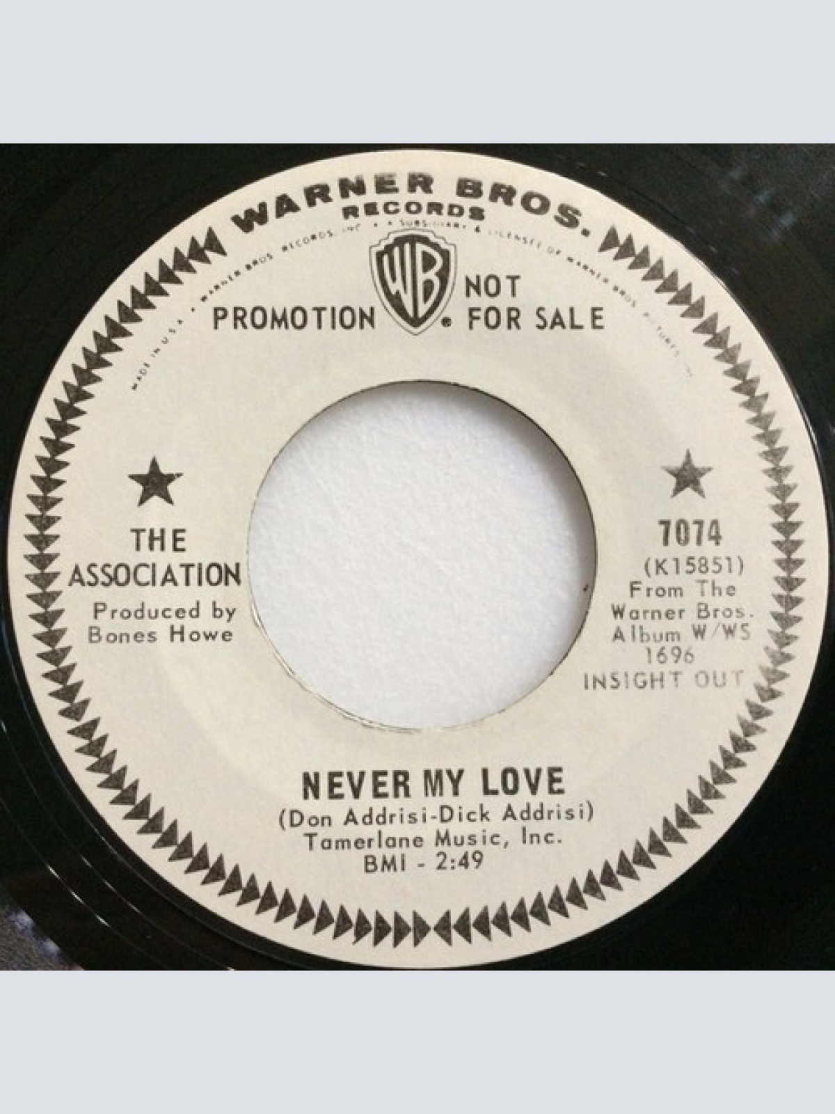 7", Promo The Association (2) - Never My Love