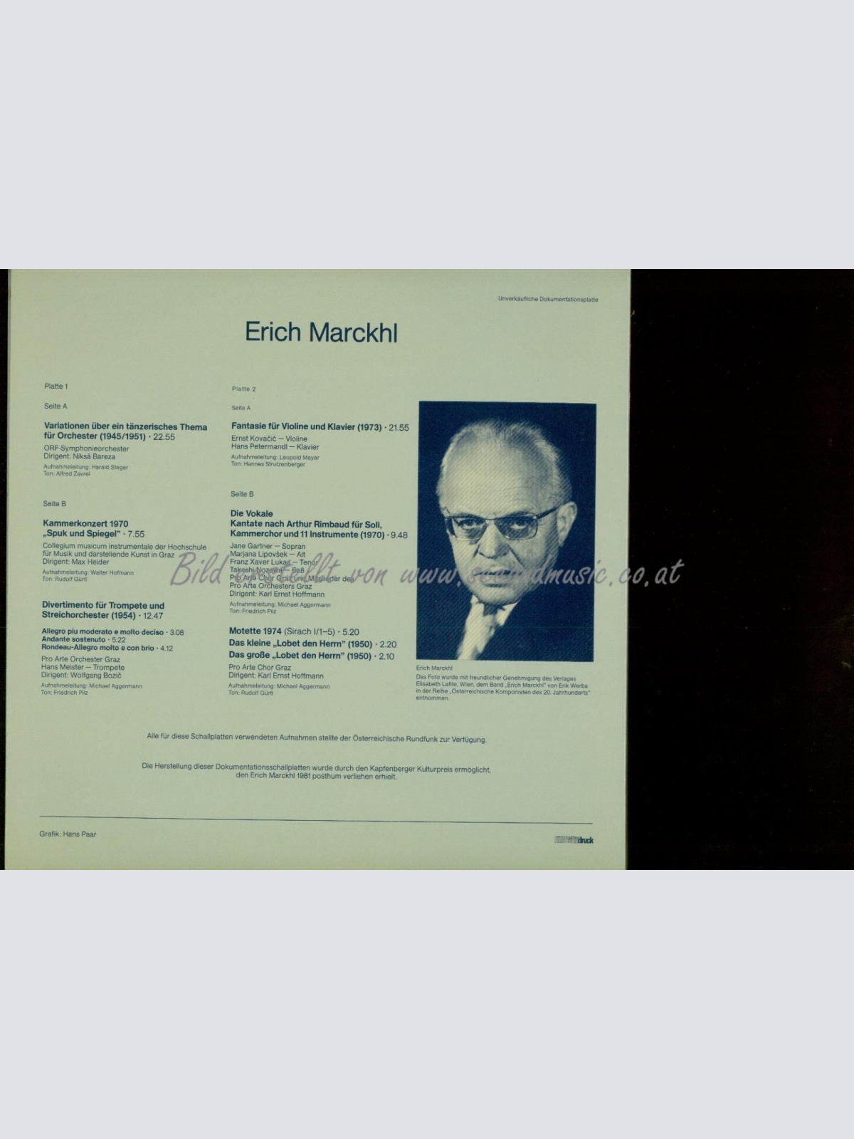 DLP--ERICH MARCKHL --DOKUMENTATIONS LPS // VARIATIONEN KAMMERKONZERT