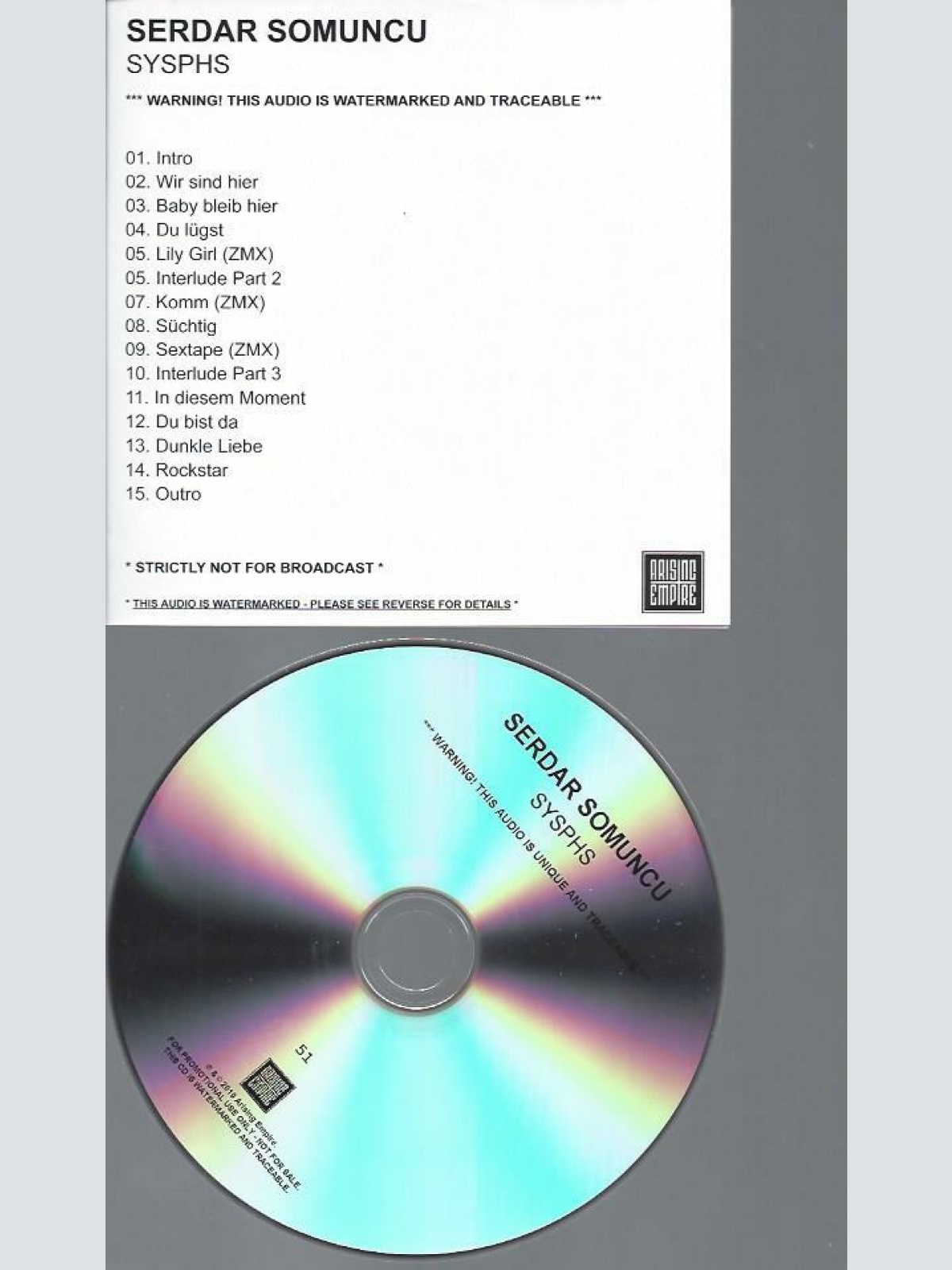 CD --SERDAR SOMUNCU SYSPHS  / PROMO