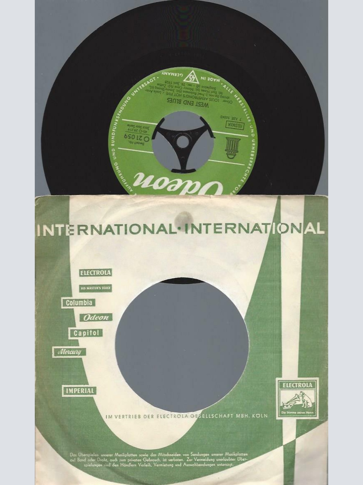 7"   Louis Armstrong & His Hot Five  West End Blues